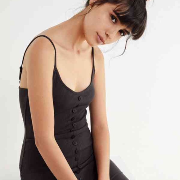 urban outfitters new washed black knit midi dress - Picture 3 of 8